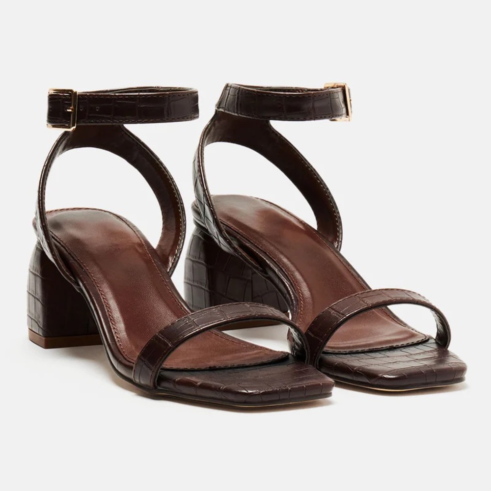 Fashion Nova Dark Brown Croc Heels